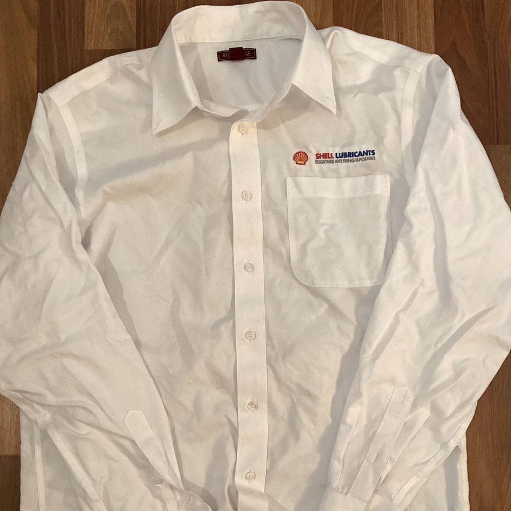 Shell Gasoline lubricants employee work shirt